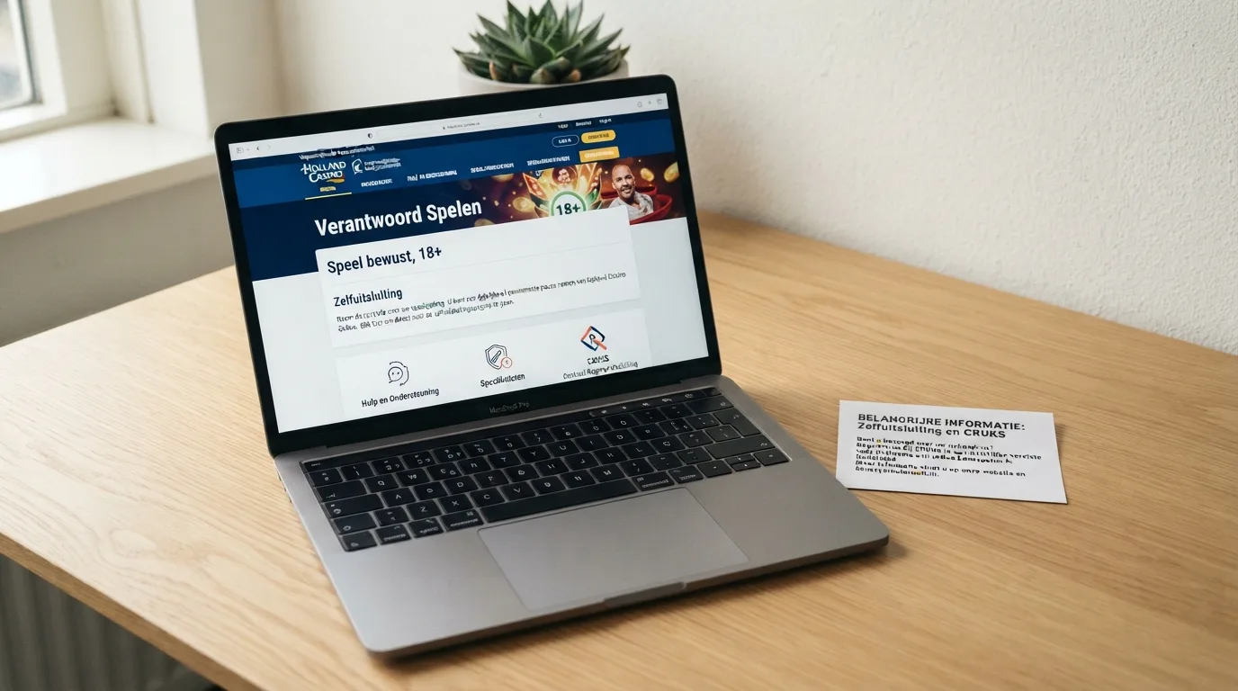 Het KSA-vergunningsnummer en een Cruks-verwijzing op de website van een Nederlands casino