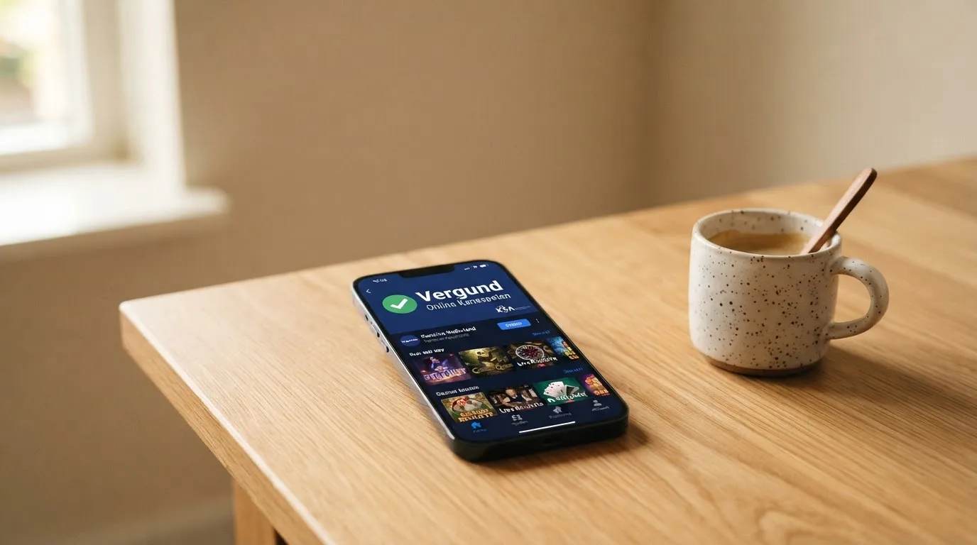 Een smartphone met een casino-website naast een officieel Ksa-document