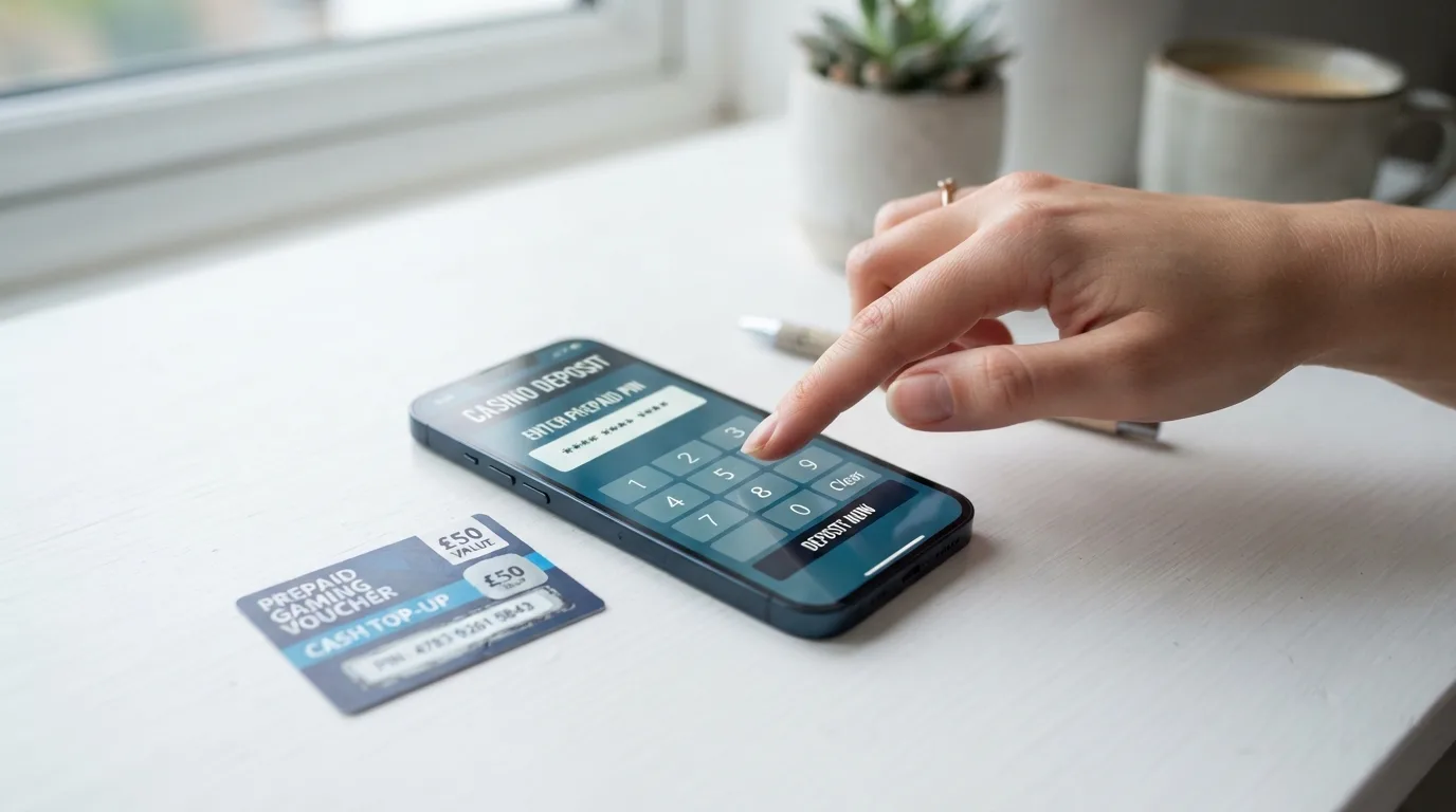 Het stortingsscherm van een casino waar een Paysafecard-pincode wordt ingevoerd